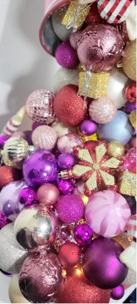 Artisanal made magical floating bucket pouring Christmas ornaments baubles