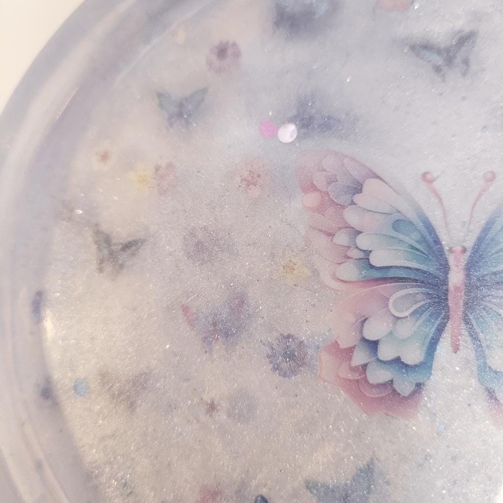 Iridescent Butterfly Resin Trinket Dish