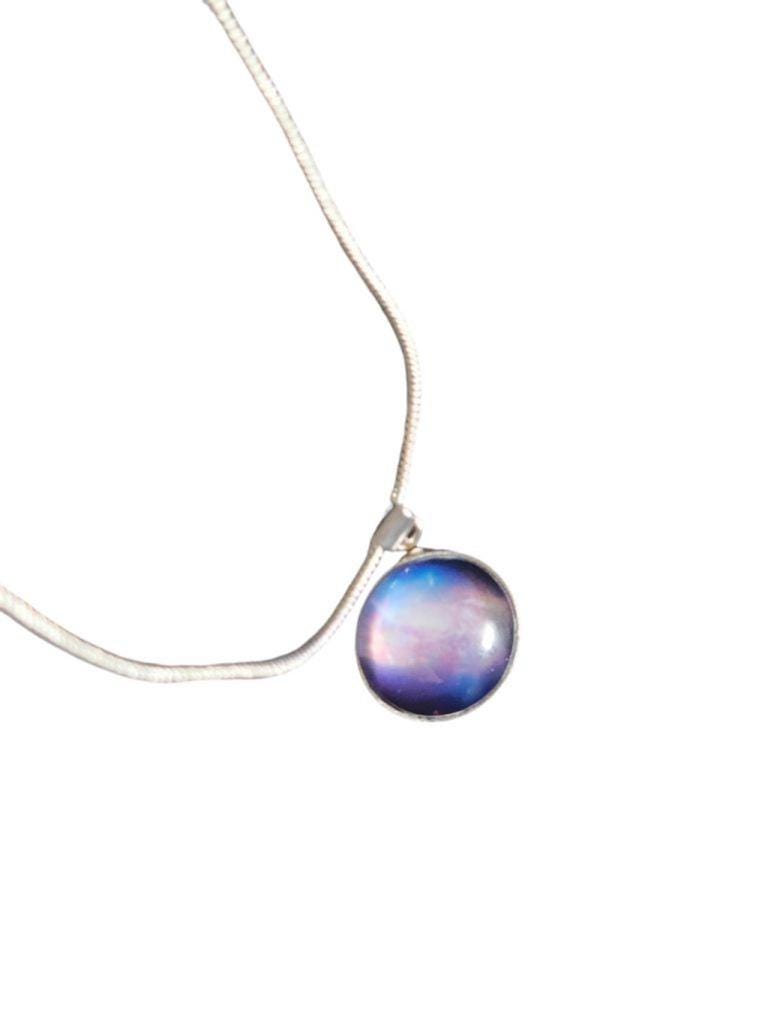 925 Sterling Silver nebula galaxy necklace