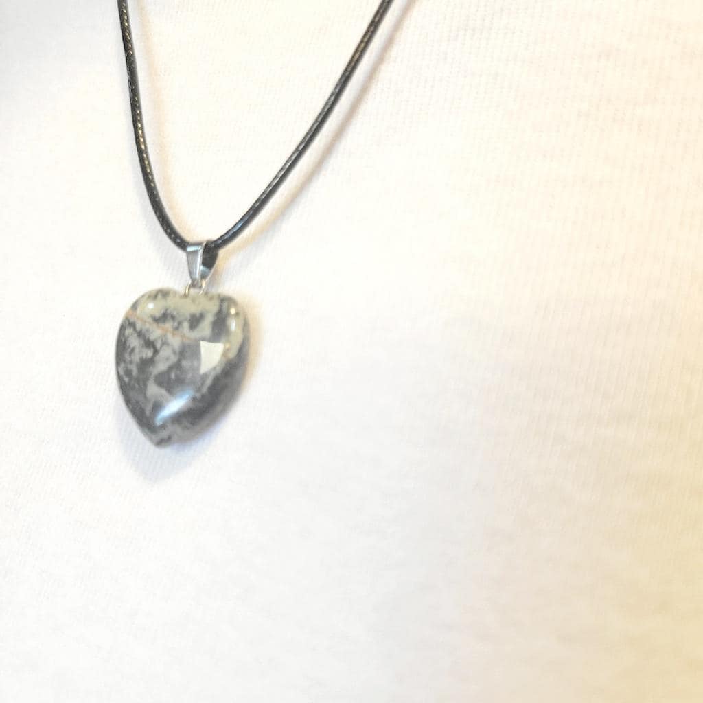 Natural Brown Jasper Crystal Heart-Shaped Pendant Necklace