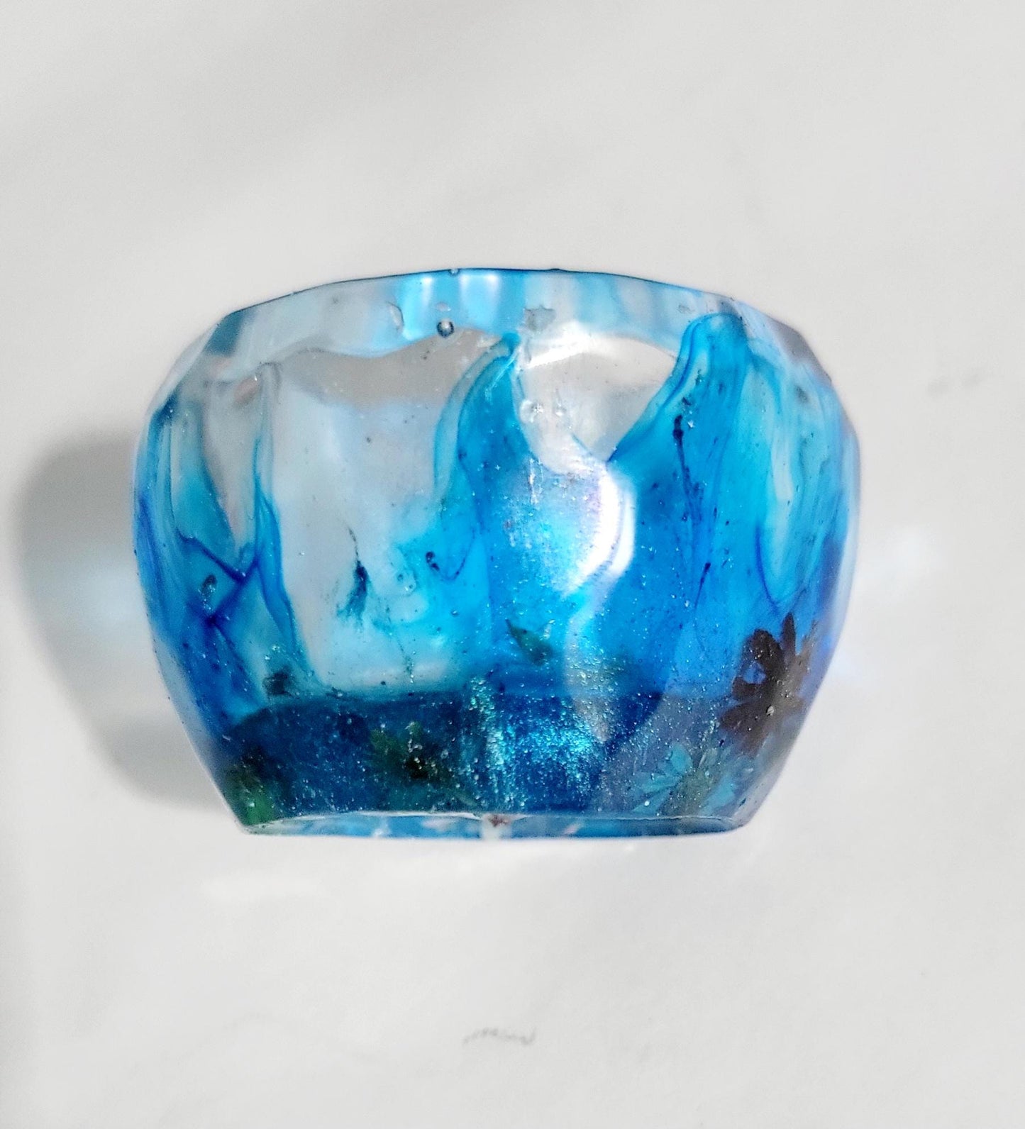 Hand crafted 1.5" resin planter or led tealight holder