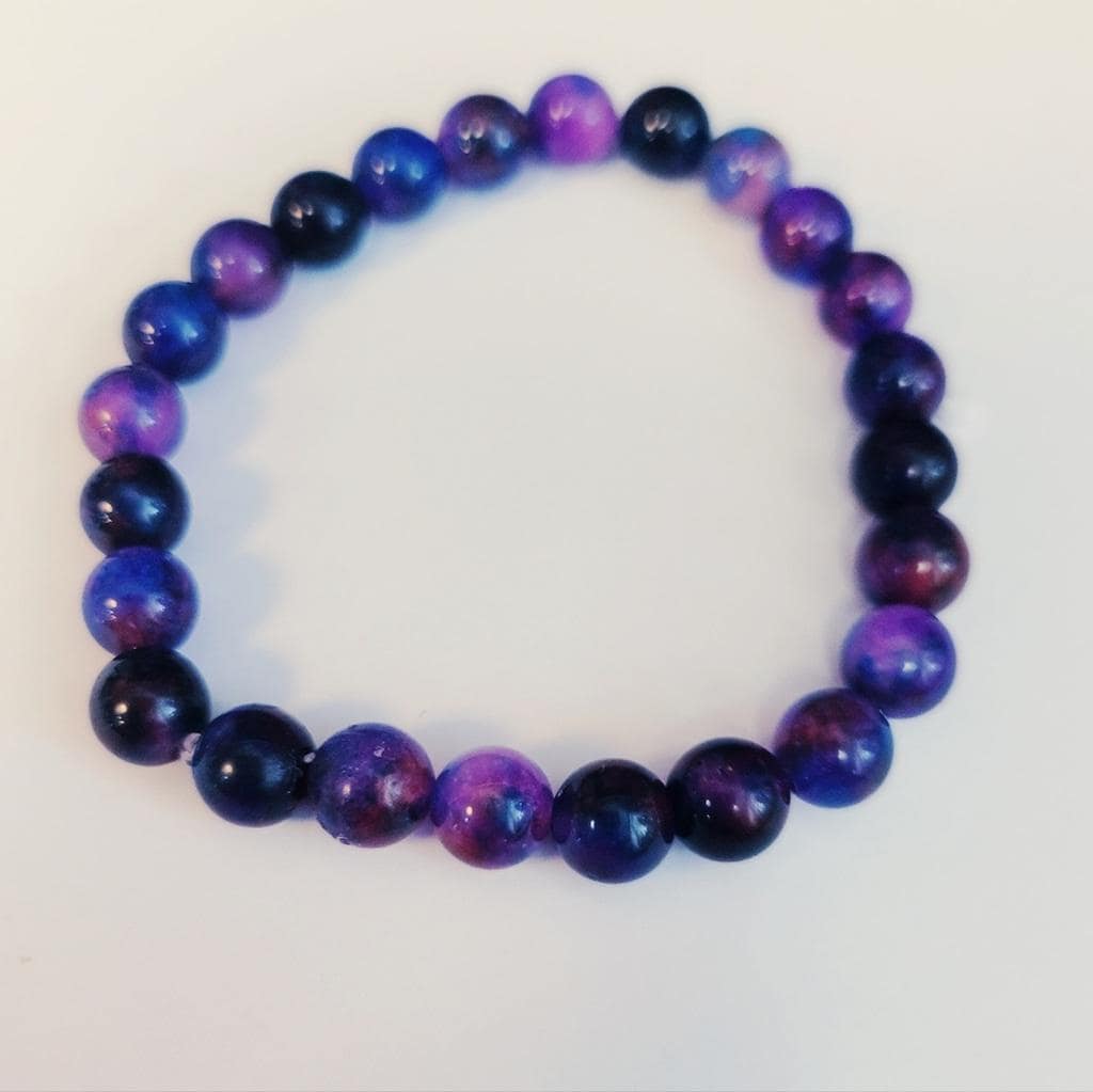 Natural Sugilite Crystal Beaded Bracelet 7.25"