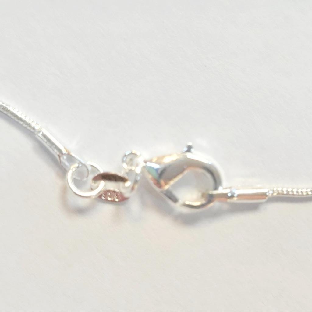 Purple crystal Sea Glass rhinestone 925 stamped sterling silver necklace