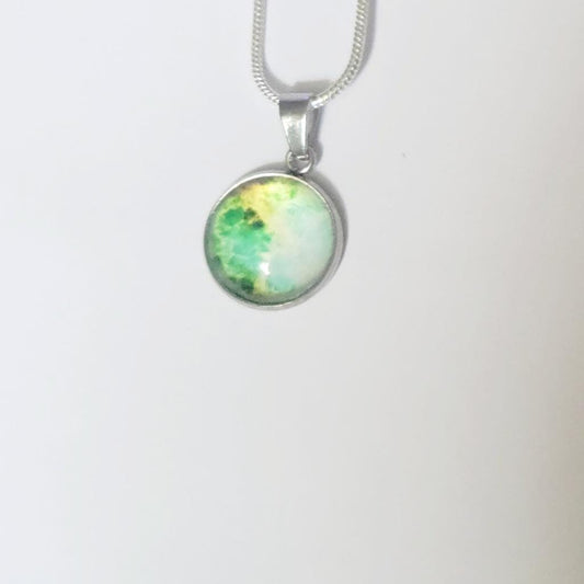 925 Sterling Silver nebula galaxy necklace