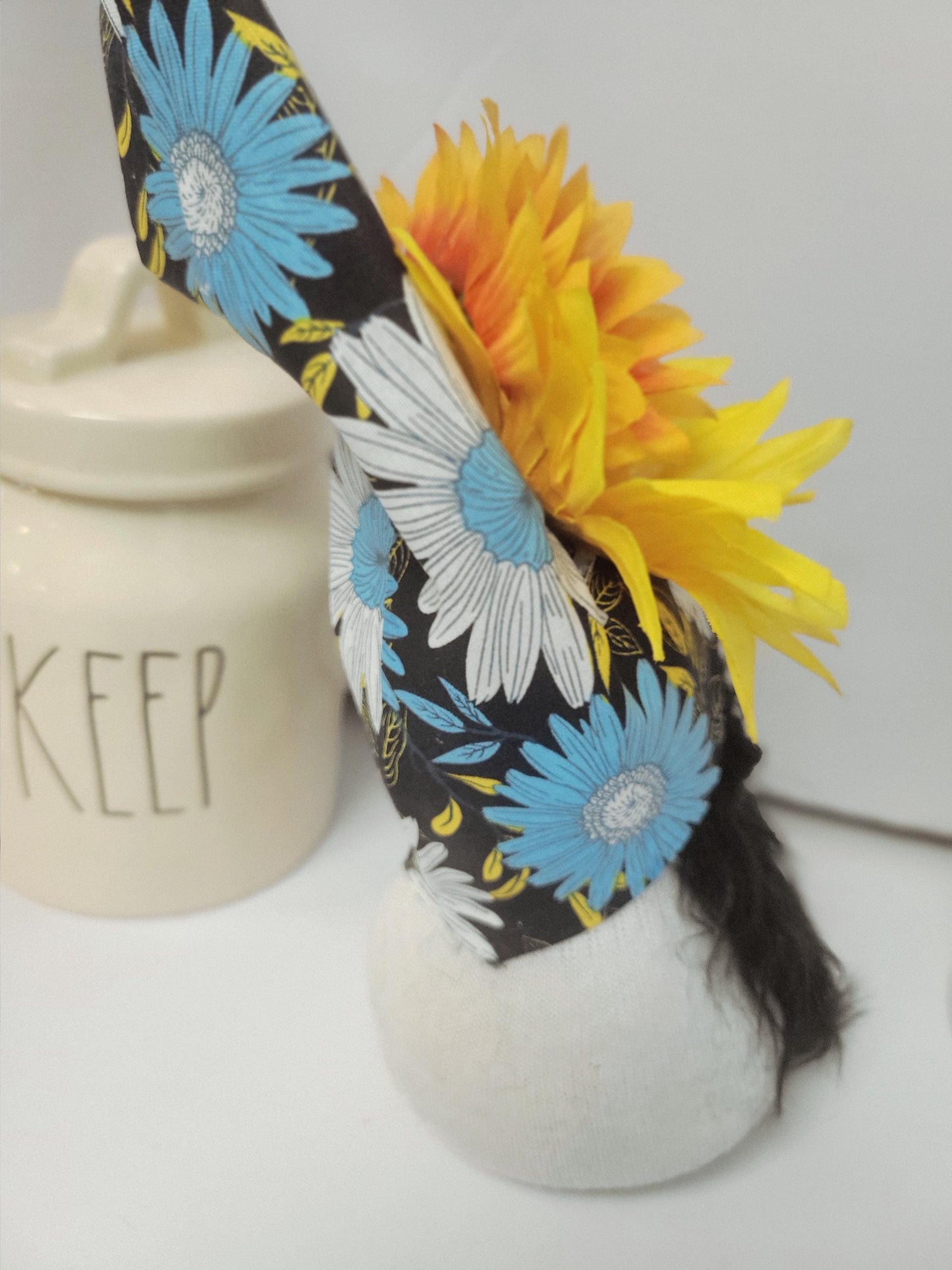 Sunflower Gnome: Handmade Farmhouse Tier Tray Decor