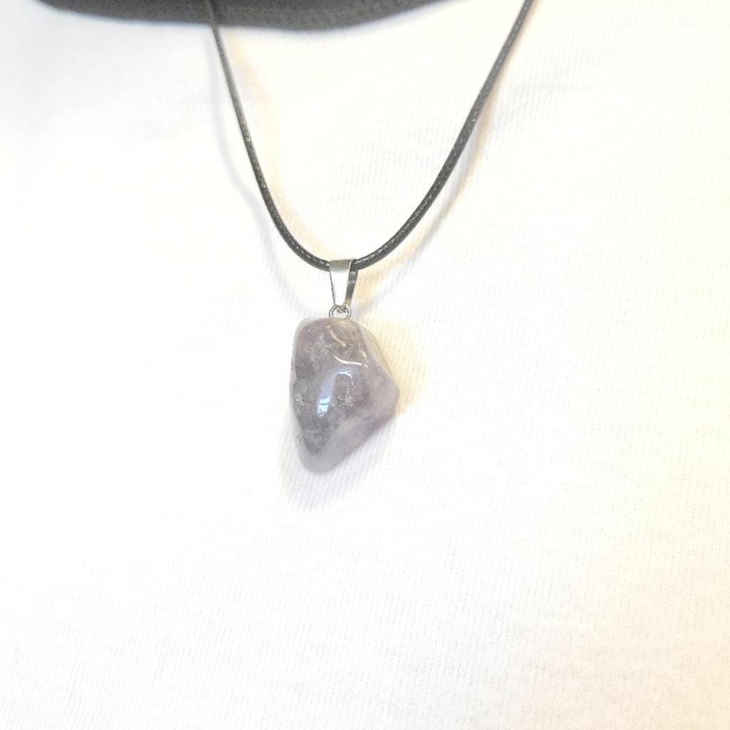 Natural Amethyst Crystal Pendant Necklace