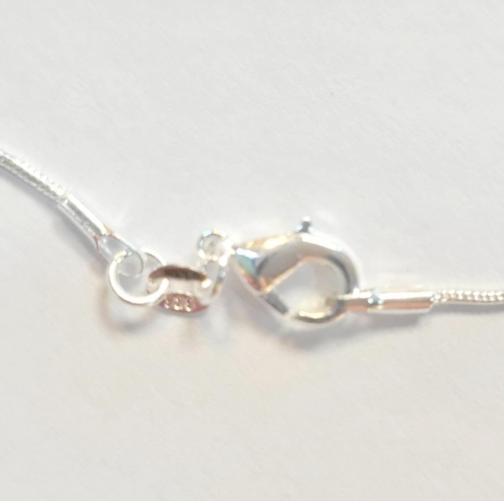 Sea Blue crystal Sea Glass rhinestone 925 stamped sterling silver necklace