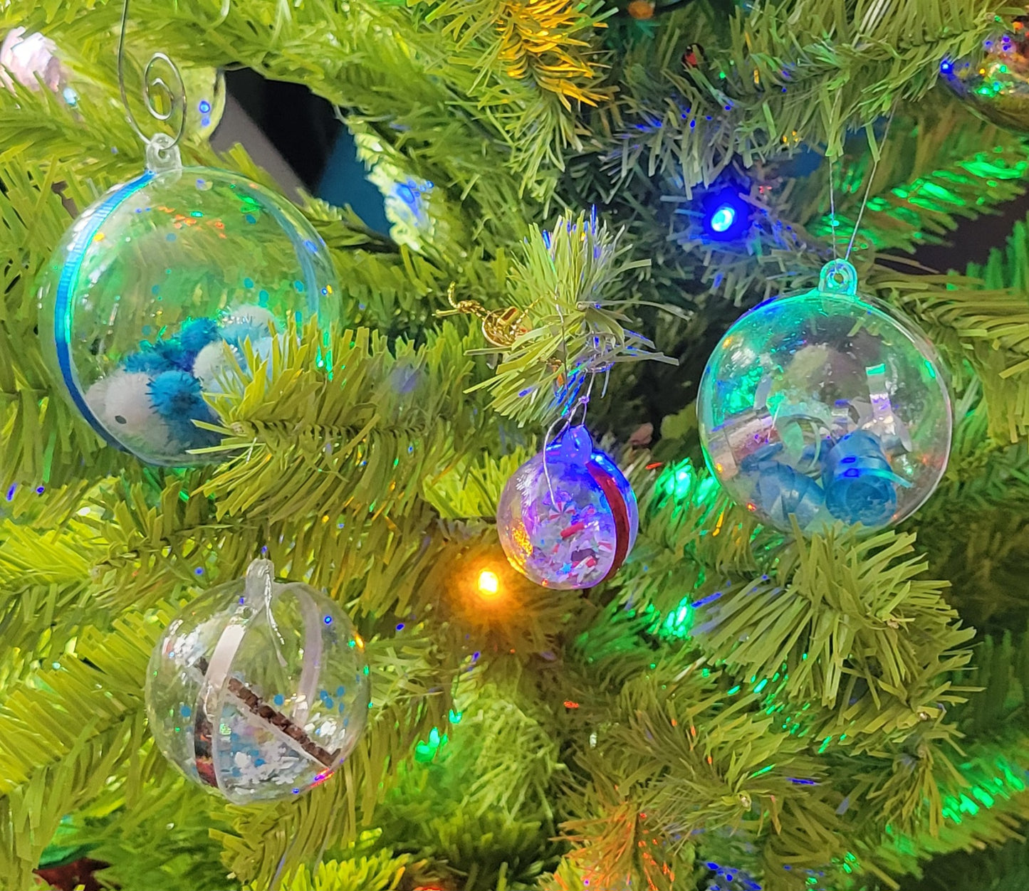 Handmade Decorative Clear Ball Christmas Ornaments- various sizes
