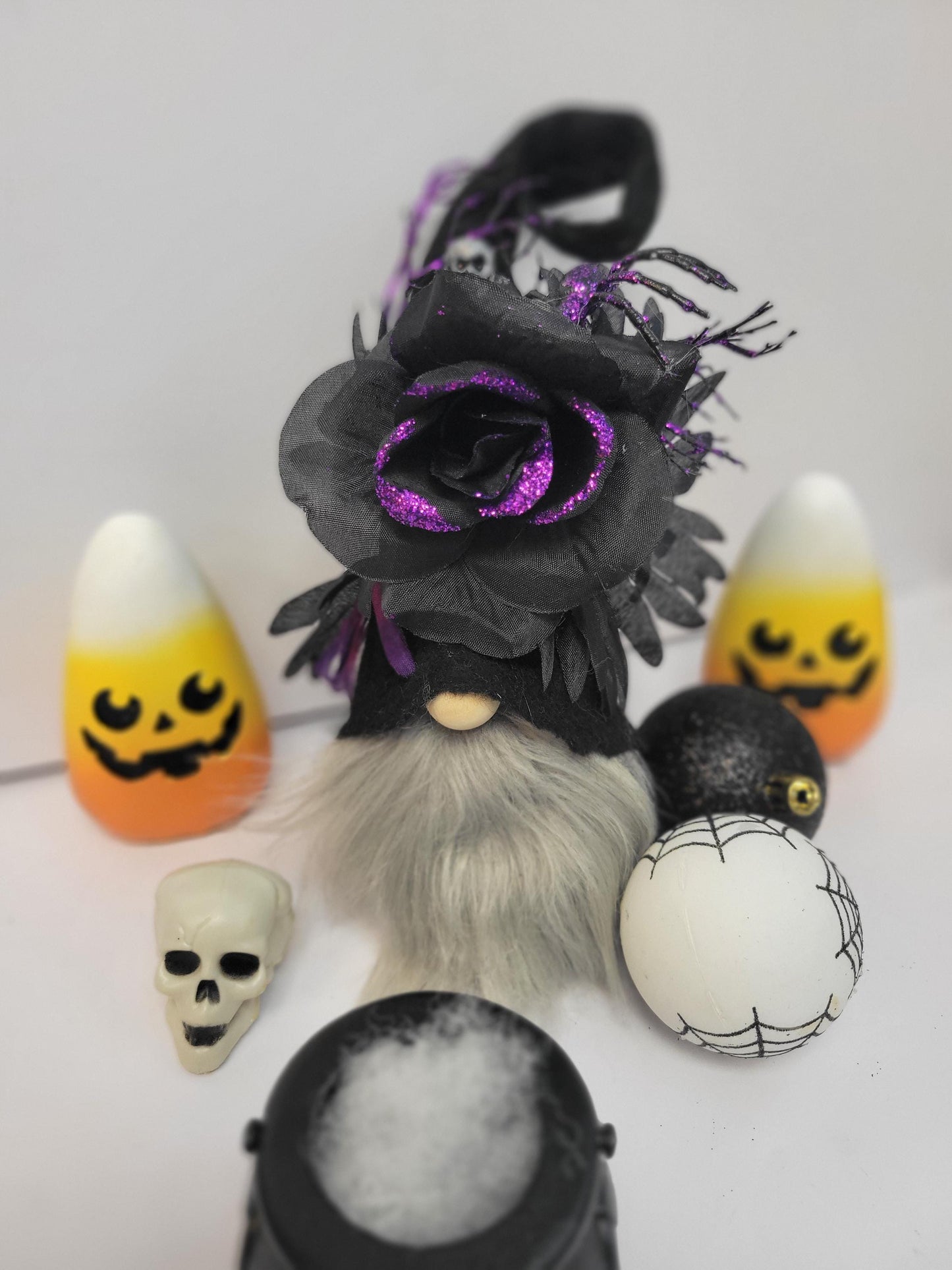 Spooky glam, dark Elegance, Halloween Gothic gnome