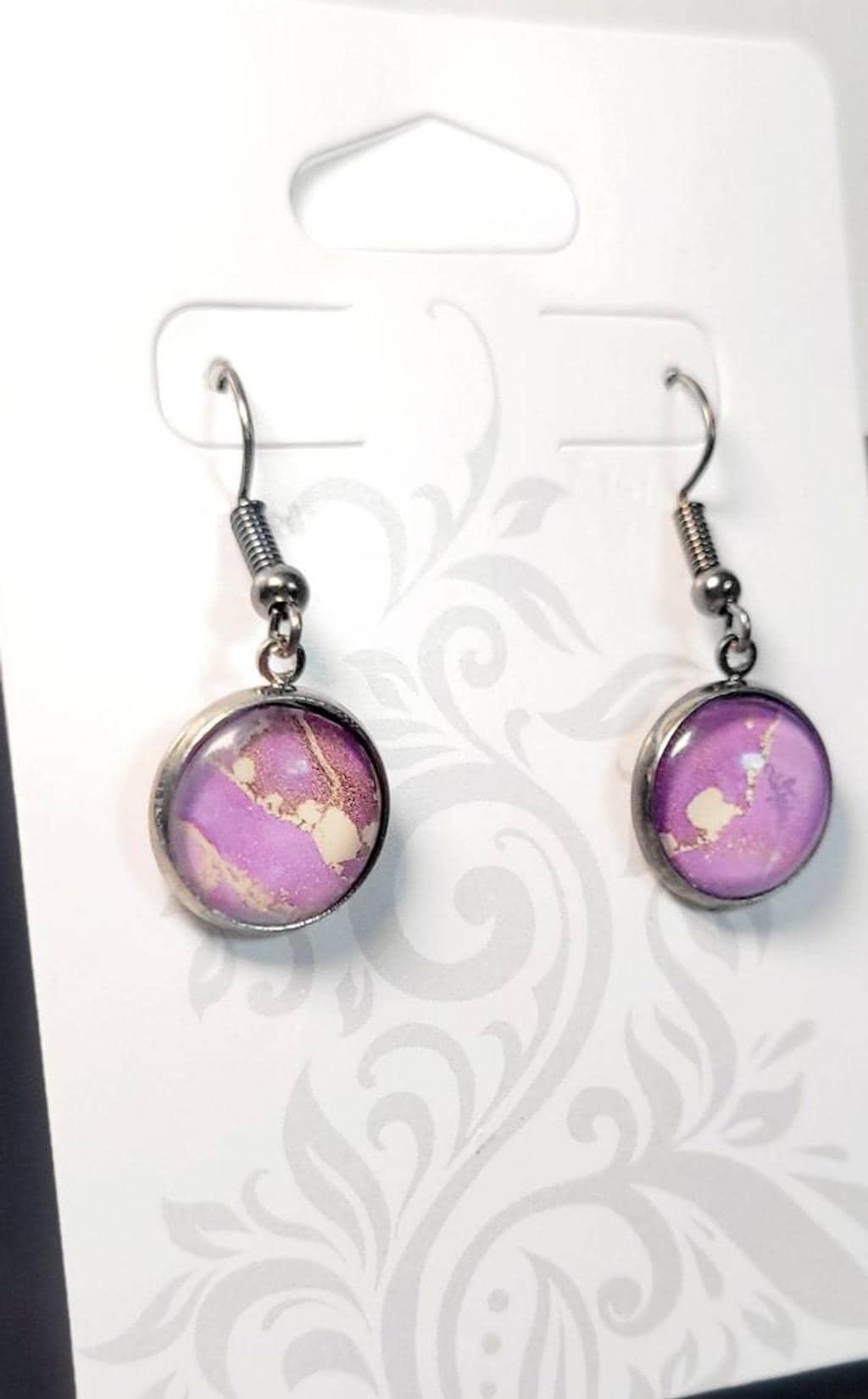 Artisan marbled dangle drop earrings