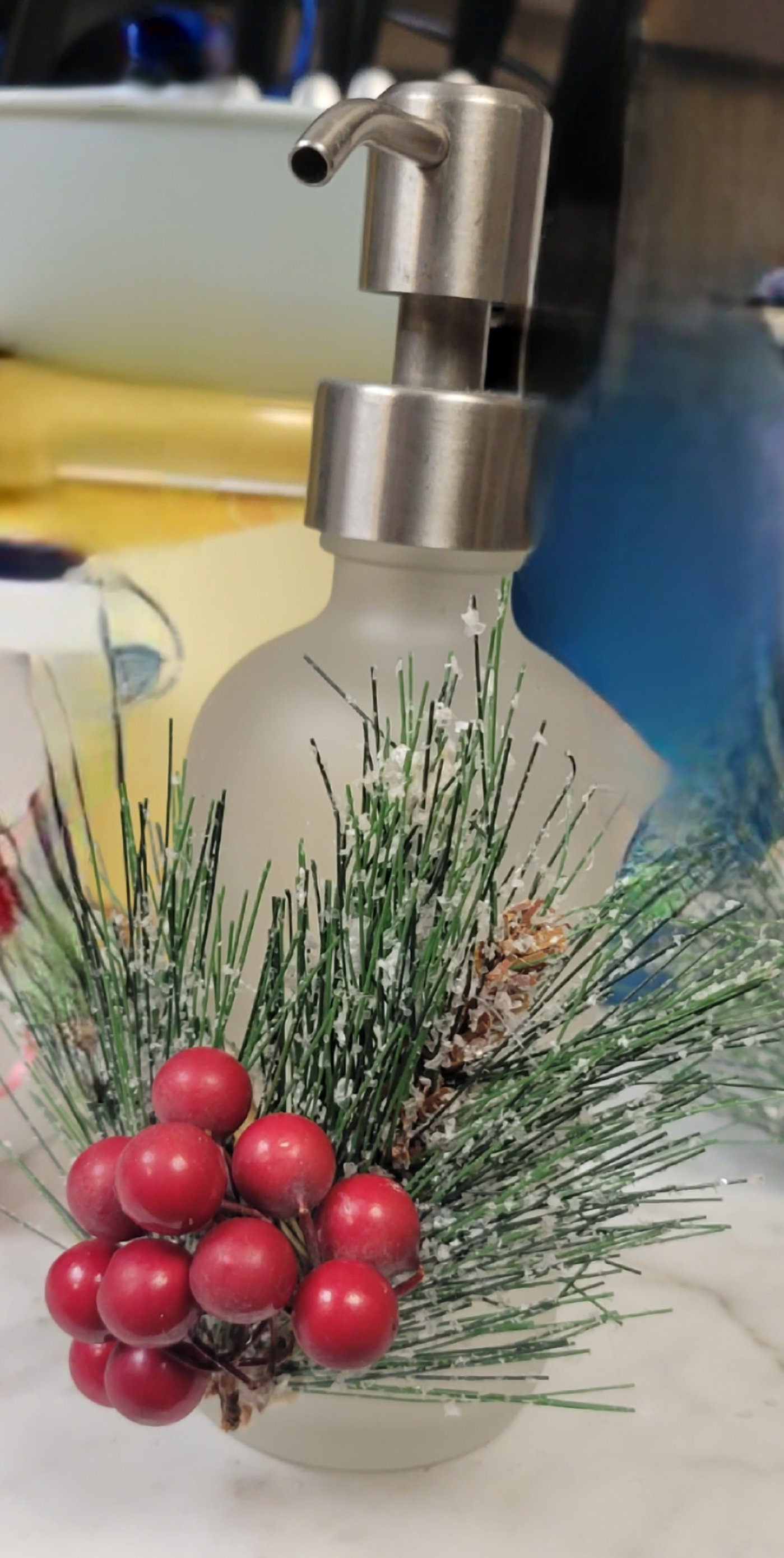 Christmas soap dispenser, holiday decor