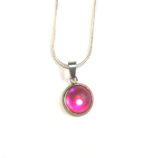 Purple crystal Sea Glass rhinestone 925 stamped sterling silver necklace