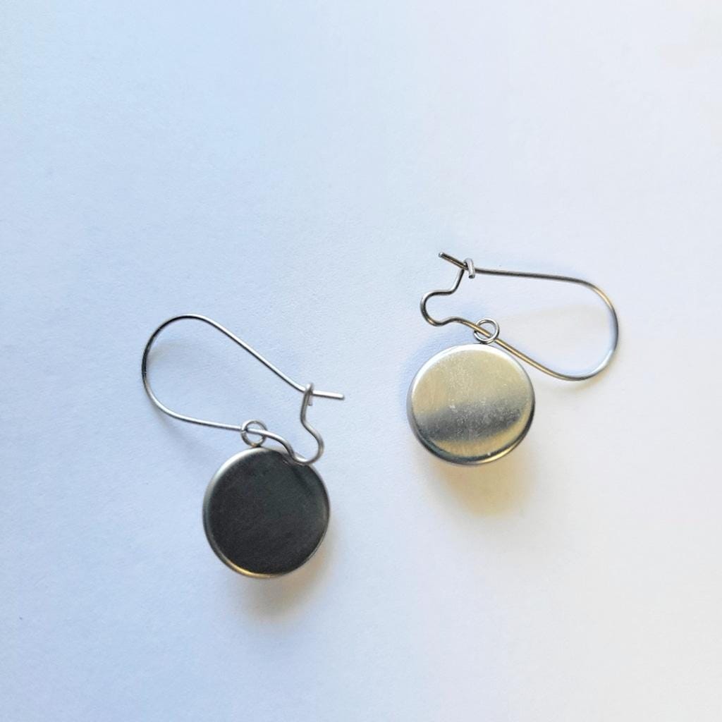 Elegant Blue and Silver Abstract Bubble Earrings