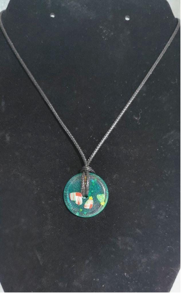 Hand crafted Christmas resin necklace