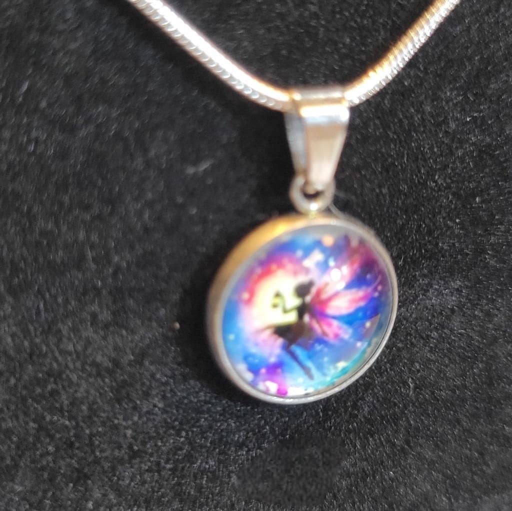 Hand crafted Fairy pendant necklace on 925 Sterling Silver chain