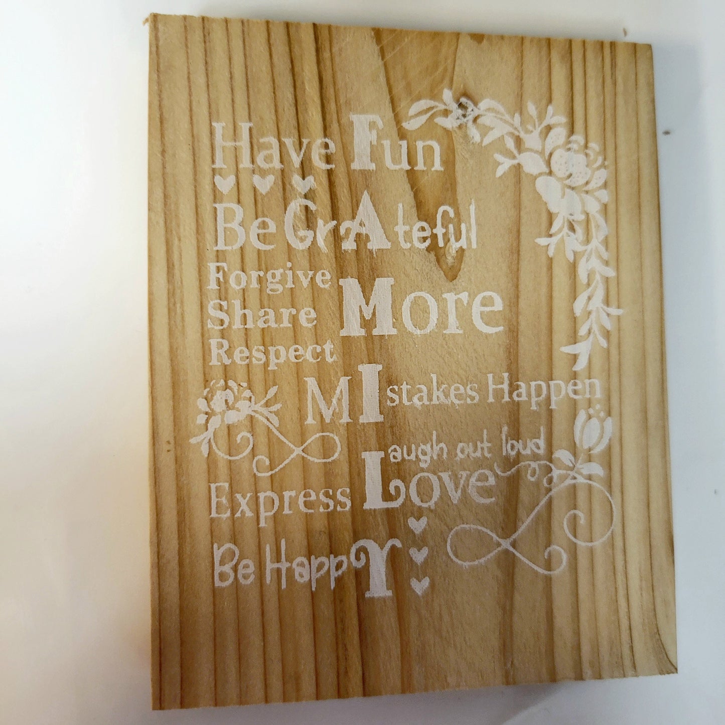 Family acrostic wood table decor sign, gift