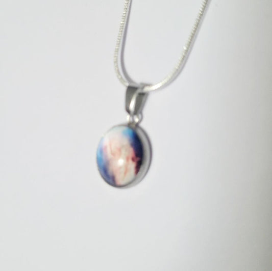 925 Sterling Silver nebula galaxy necklace