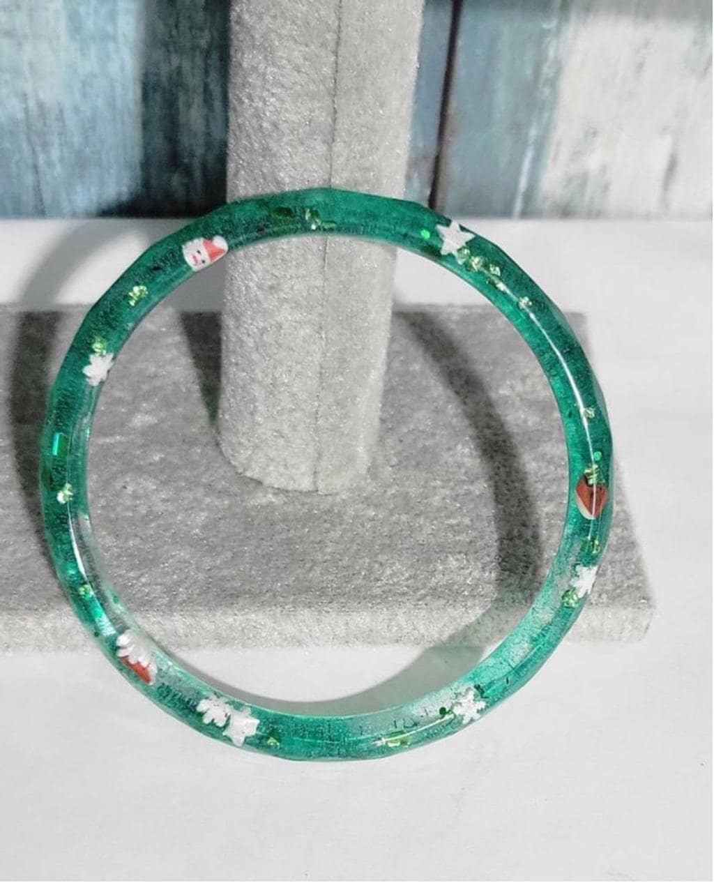 Handmade Christmas themed resin bracelet
