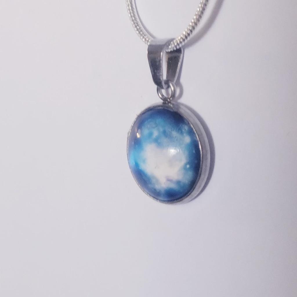 925 Sterling Silver nebula galaxy necklace