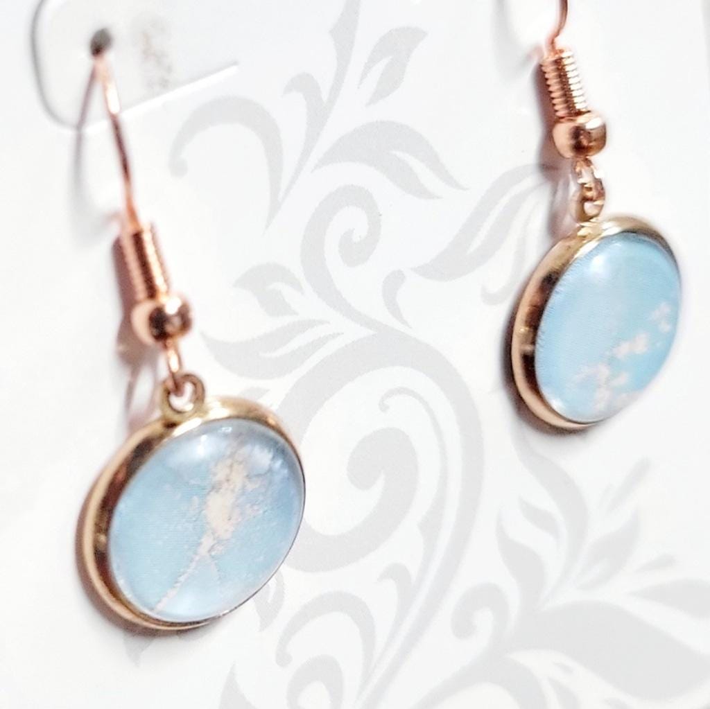 Artisan marbled dangle drop earrings