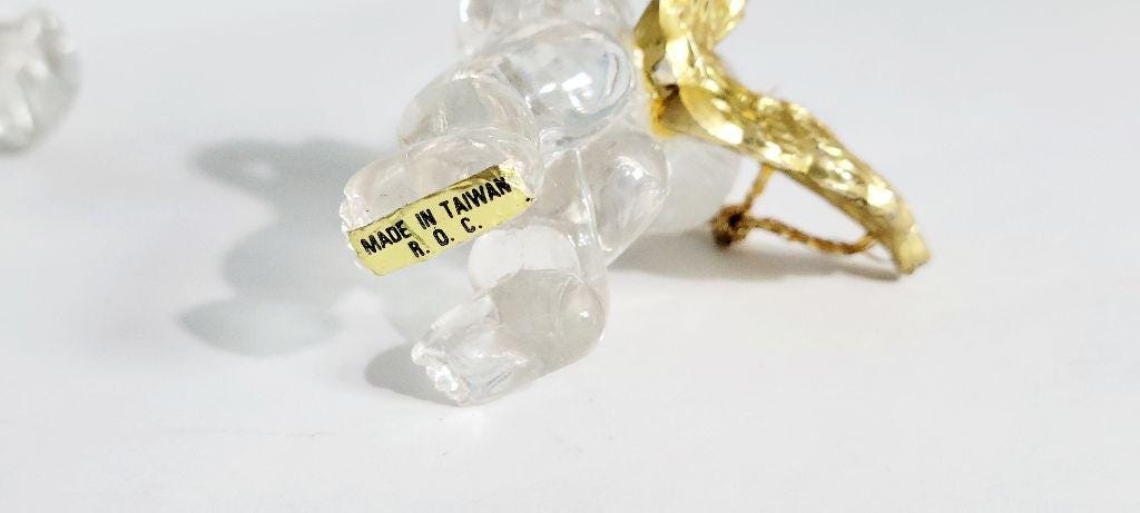 Vintage acrylic cherub angel ornaments