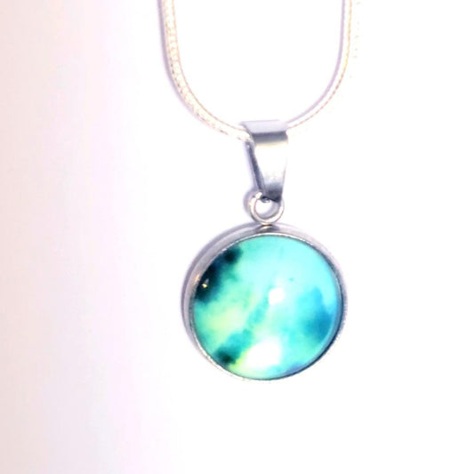 925 Sterling Silver nebula galaxy necklace