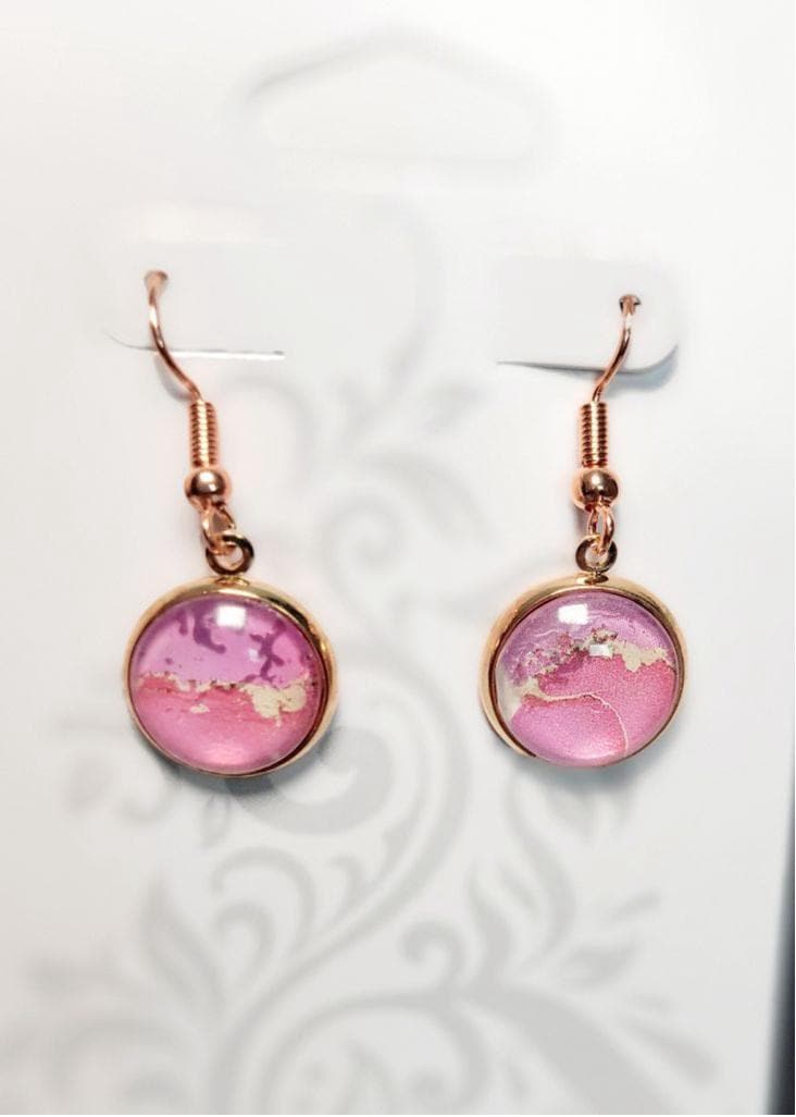 Artisan marbled dangle drop earrings