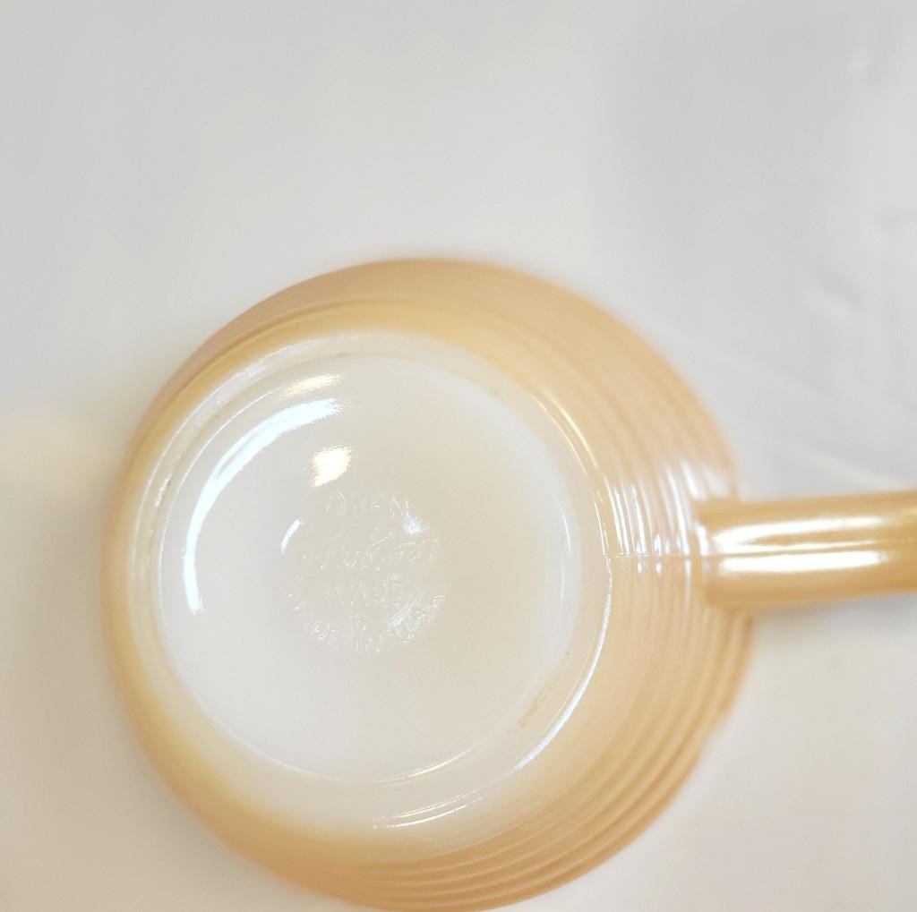 Vintage 1950's Fire King Peach Luster Ovenware Soup Bowls