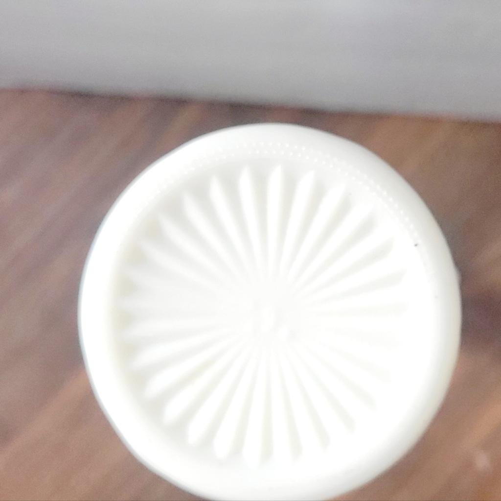 Vintage 9" Hoosier Glass Milk Bud Vase Starburst Pattern