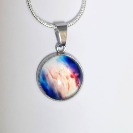 925 Sterling Silver nebula galaxy necklace