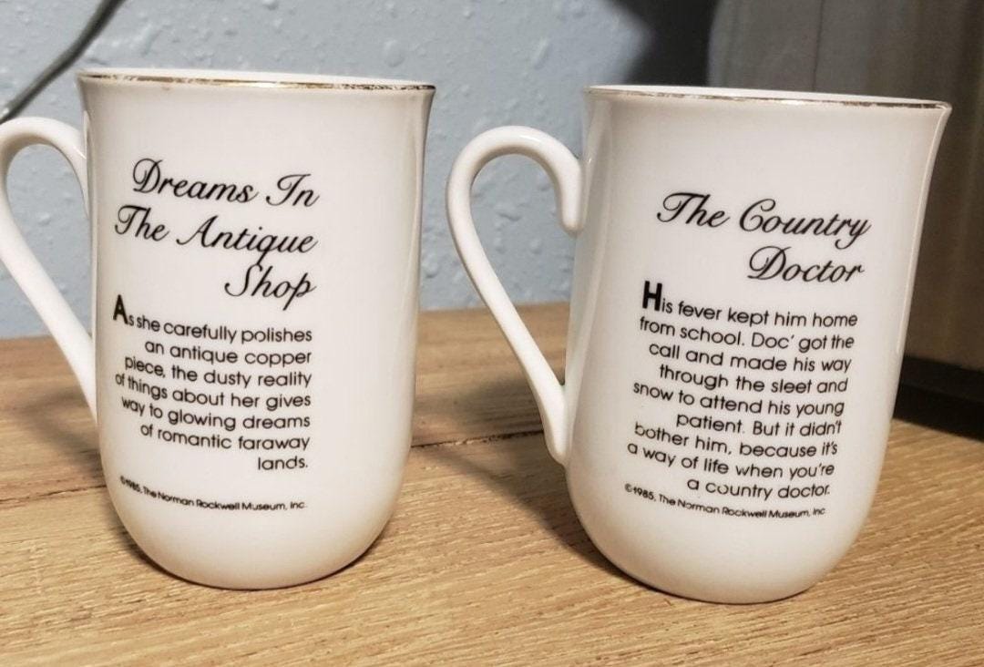 Vintage Rockwell mug 4 piece set