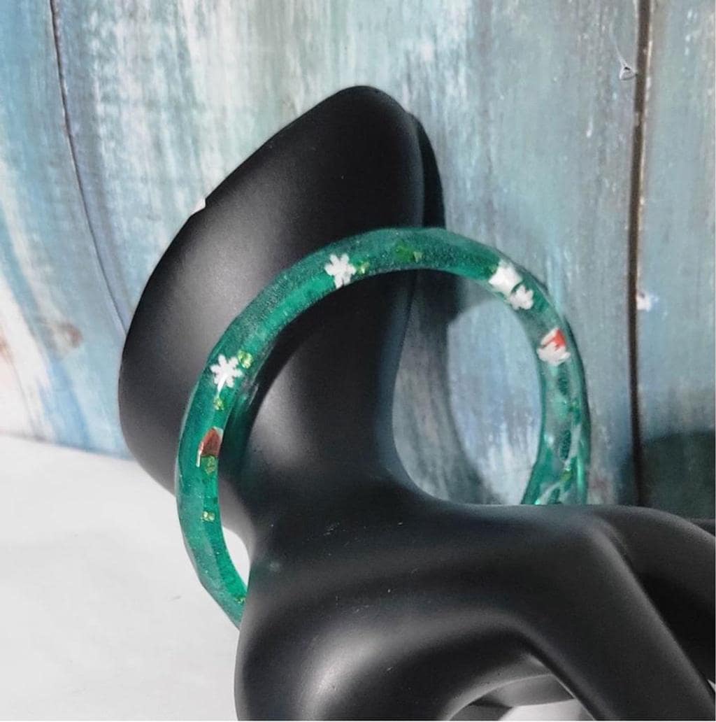 Handmade Christmas themed resin bracelet