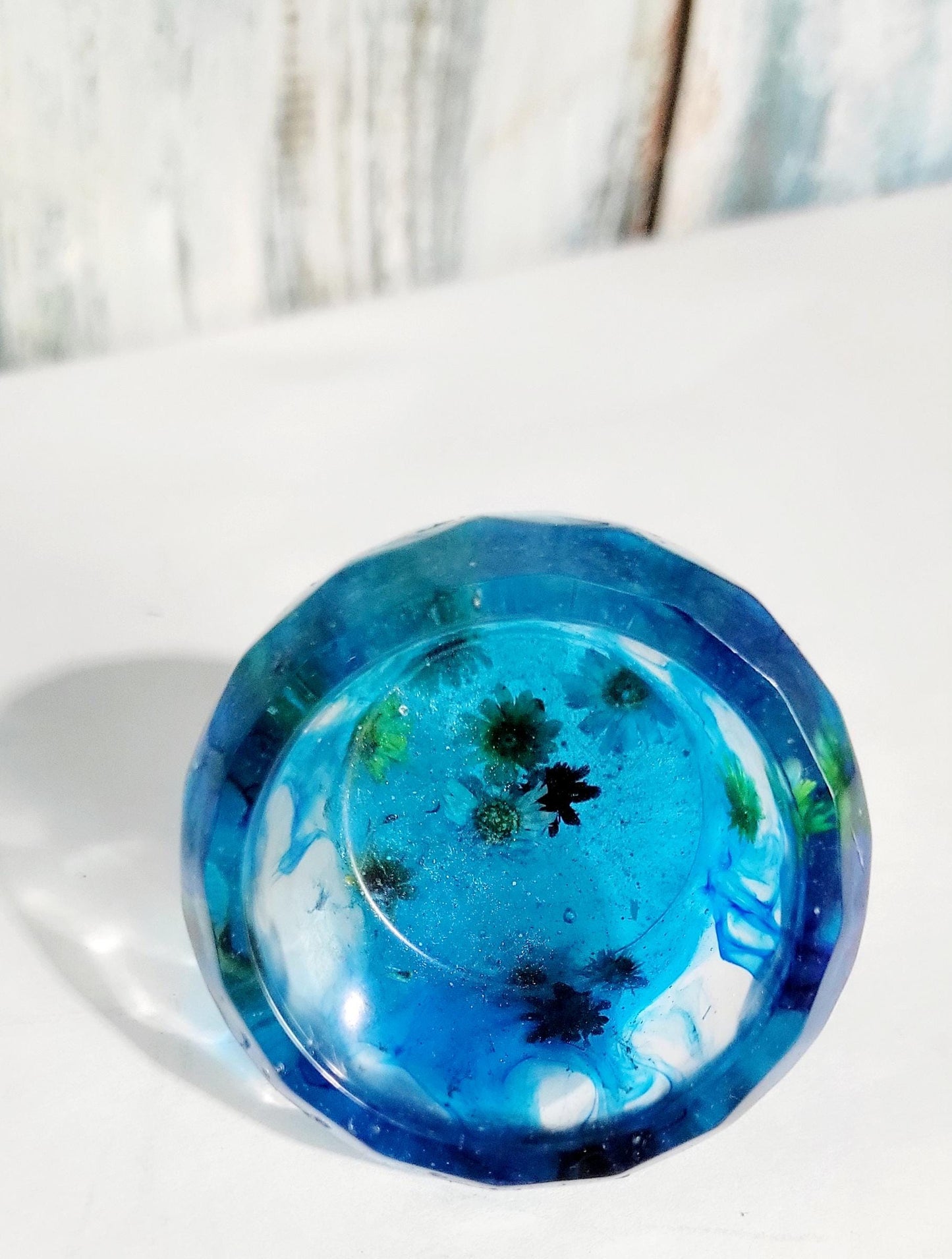Hand crafted 1.5" resin planter or led tealight holder