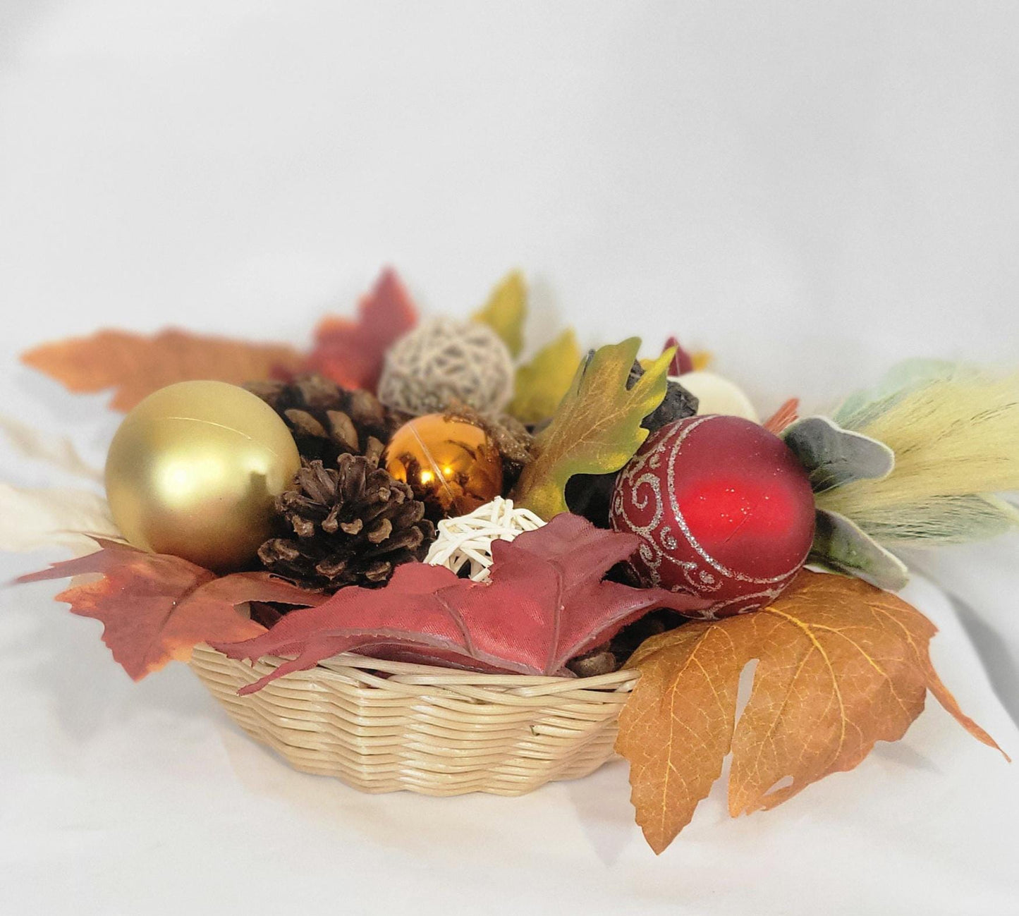 Handcrafted Festive Autumn Decorative Basket table decor centerpiece