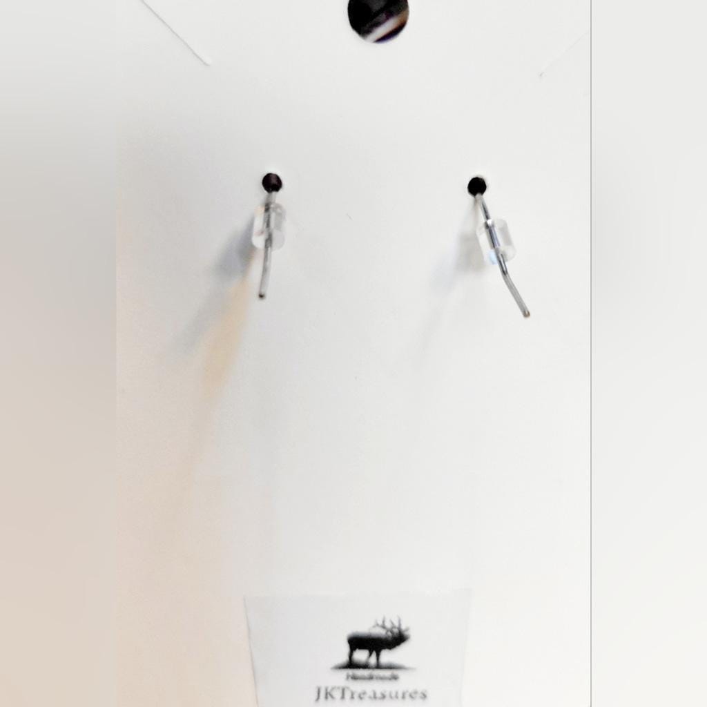 Purple heart bubble dangle drop earrings