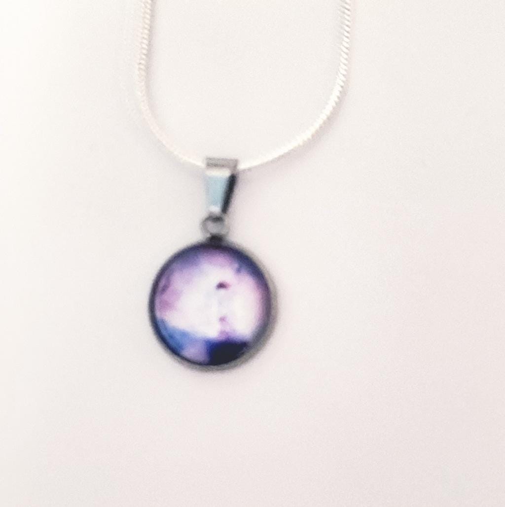 925 Sterling Silver nebula galaxy necklace