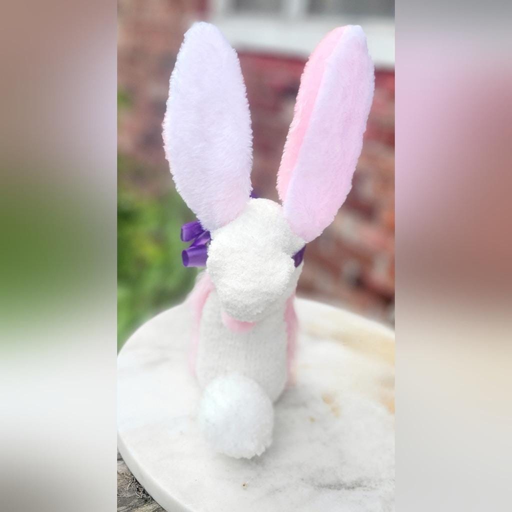 Pink and Purple Bunny Gnome Decor 15"
