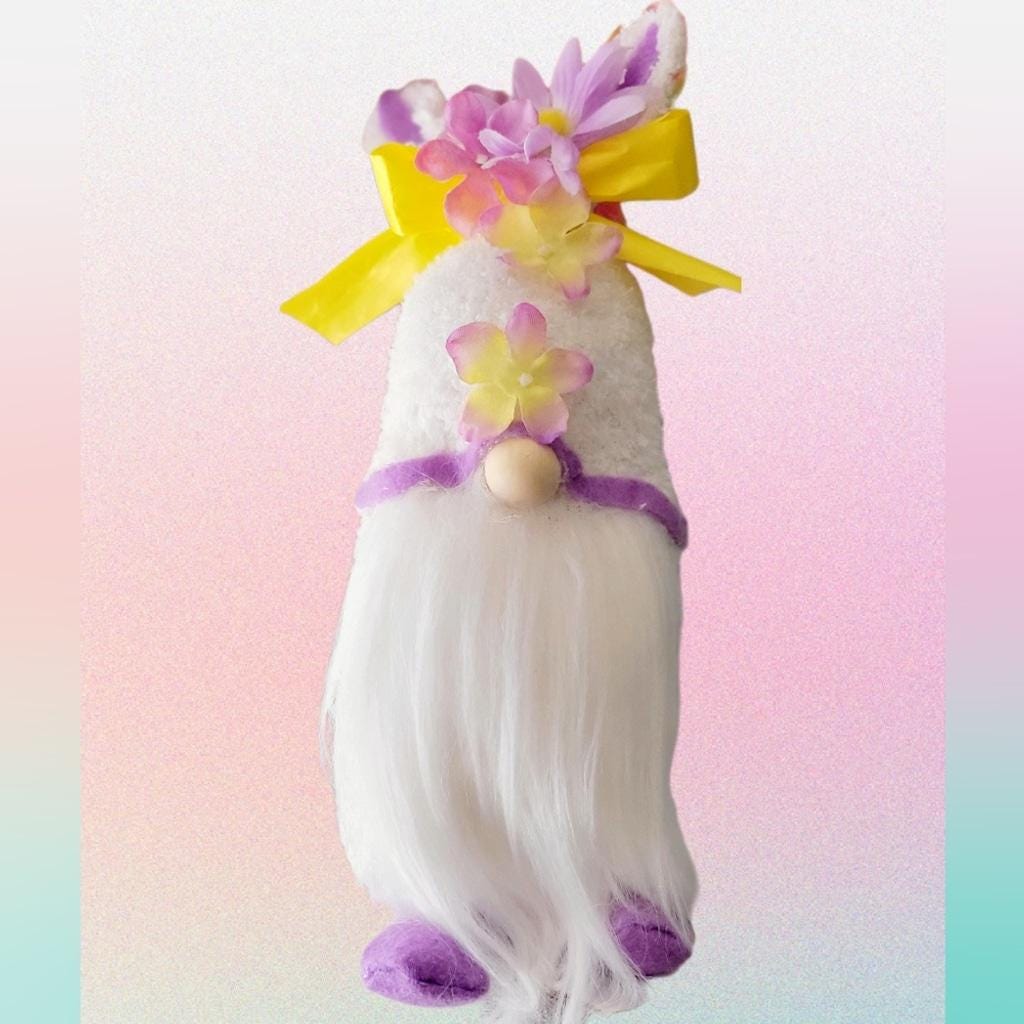 Easter Bunny Spring Time Flower Gnome