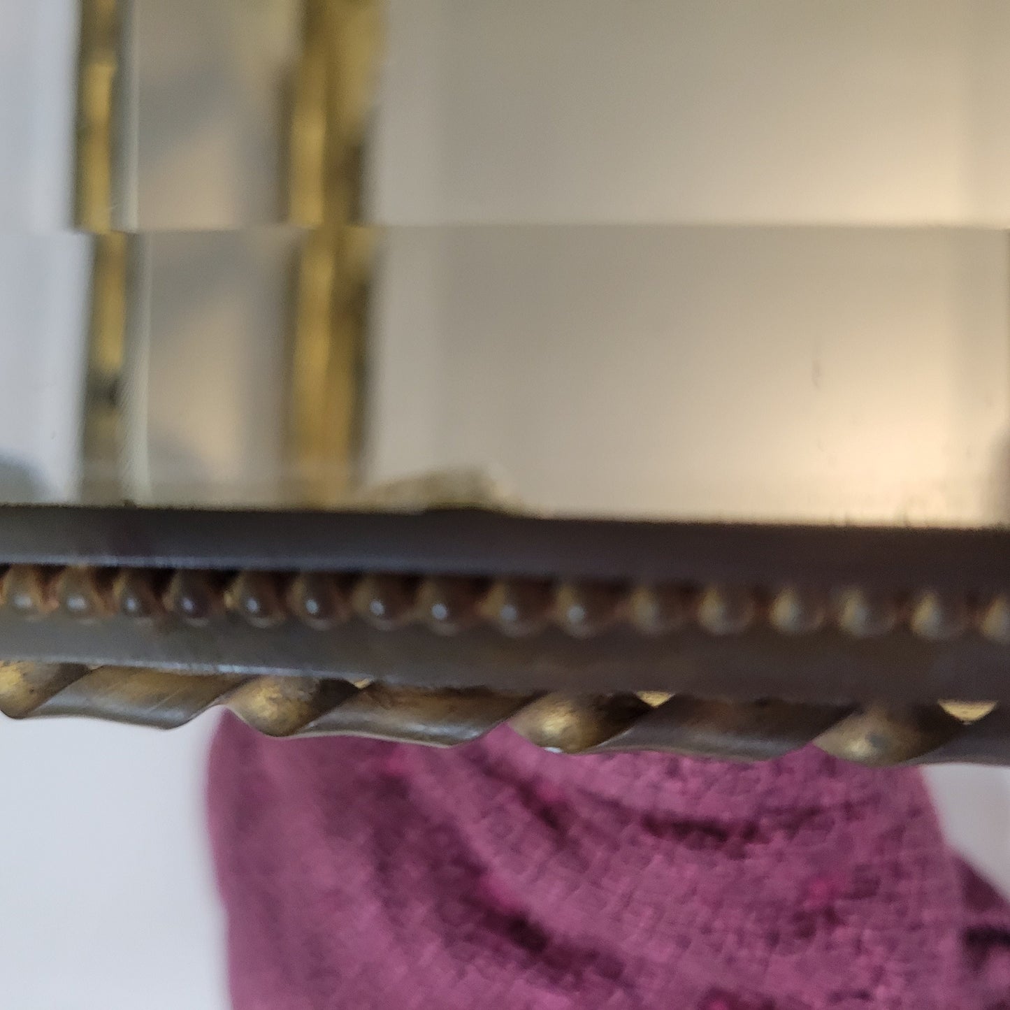 Antique French brass and glass footed jewelry box