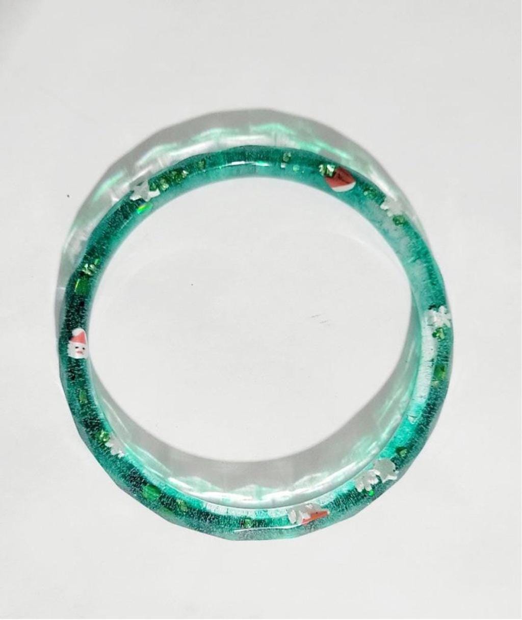 Handmade Christmas themed resin bracelet