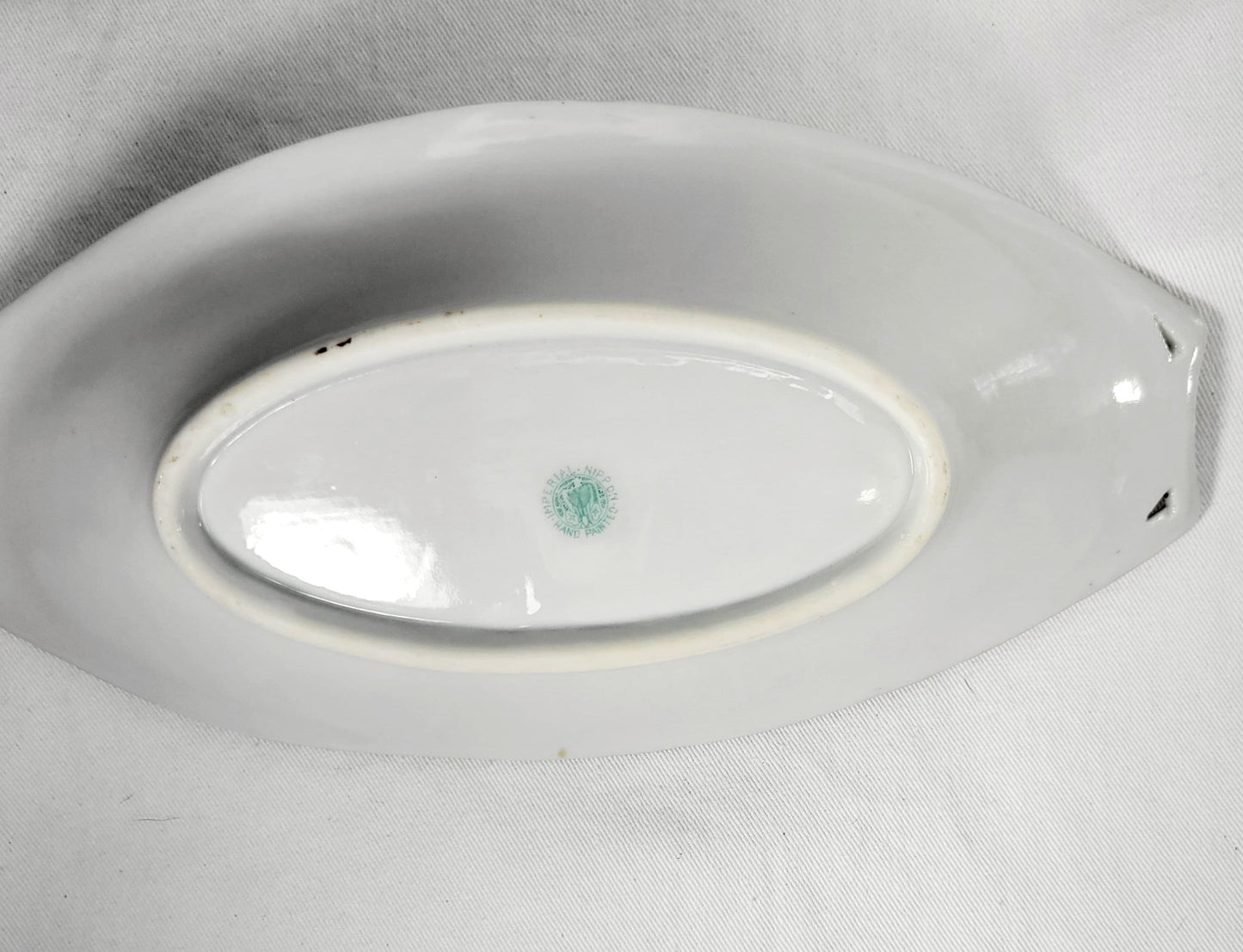 Antique Nippon handpainted floral porcelain relish dish