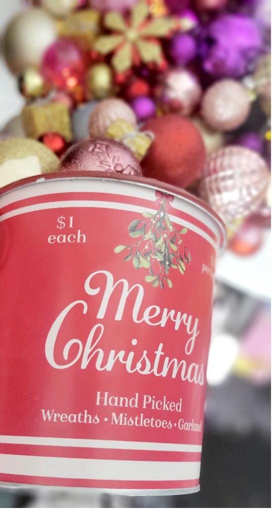 Artisanal made  magical floating bucket pouring Christmas ornaments baubles