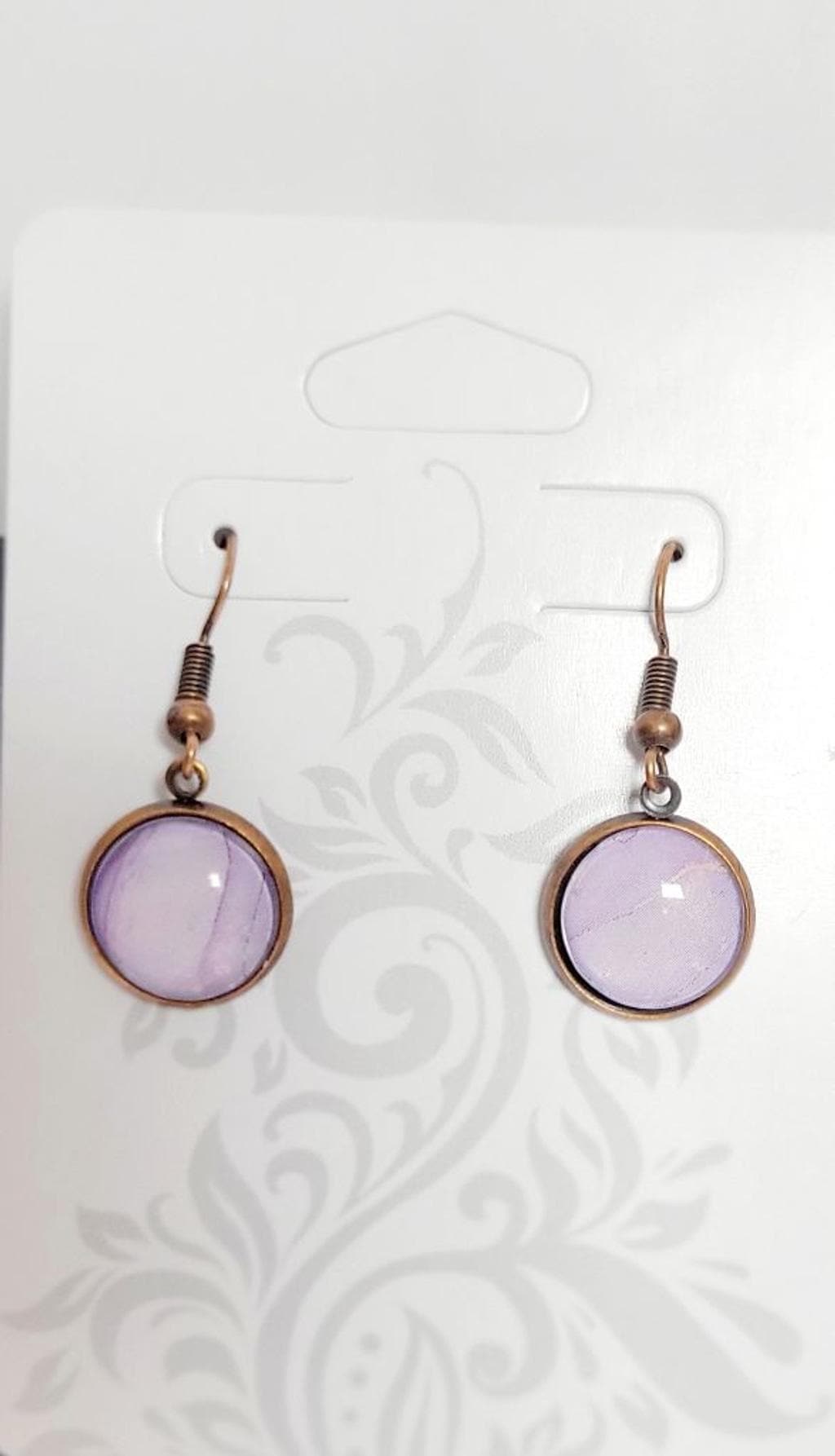 Artisan marbled dangle drop earrings