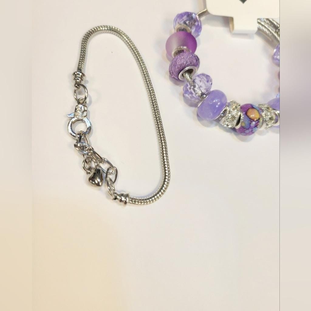 European Style Snake Coil Beaded Bracelet 7"