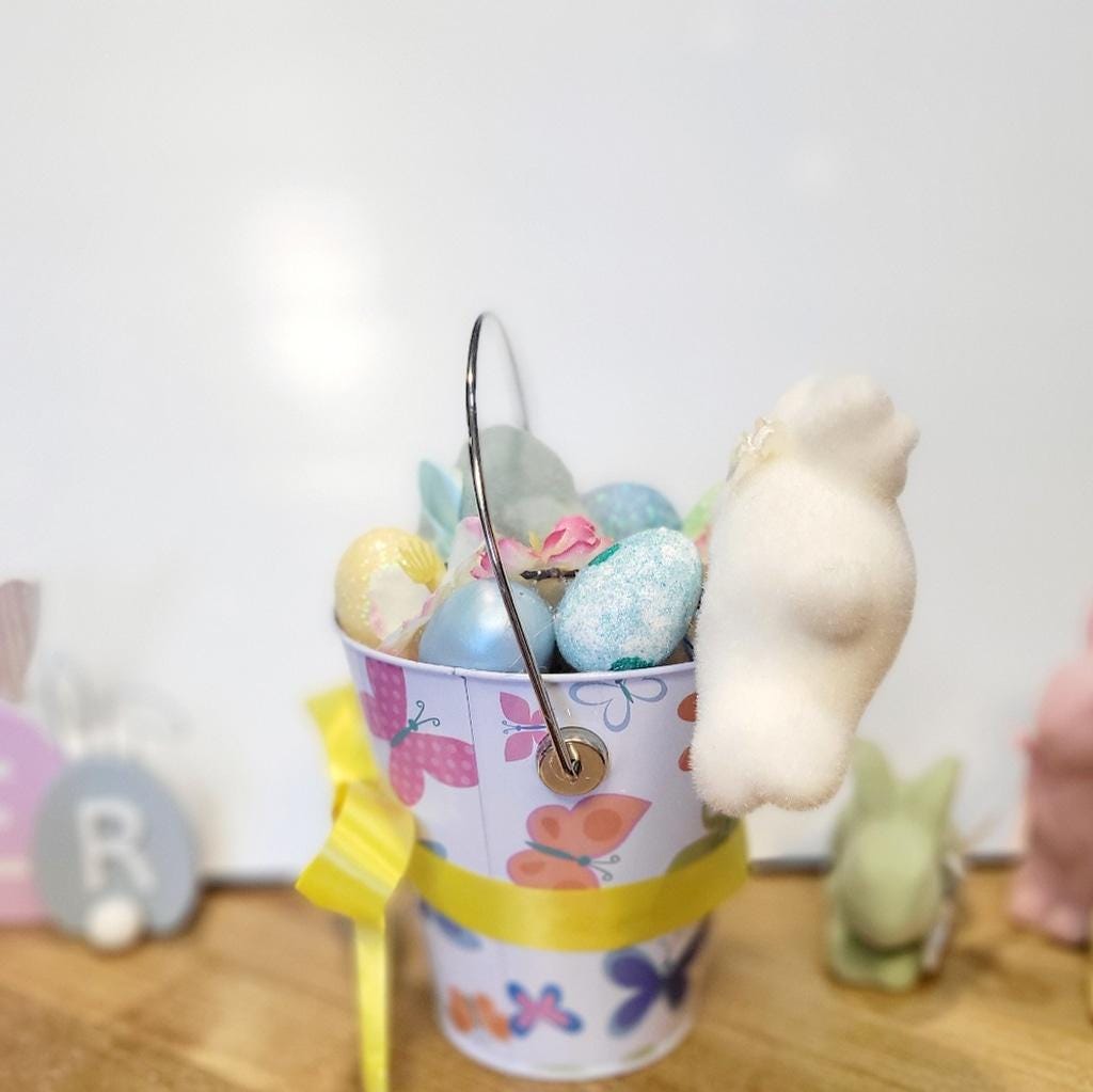 Colorful Easter Bucket Table Home Decor