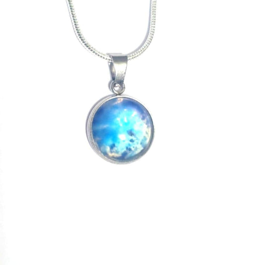 925 Sterling Silver nebula galaxy necklace