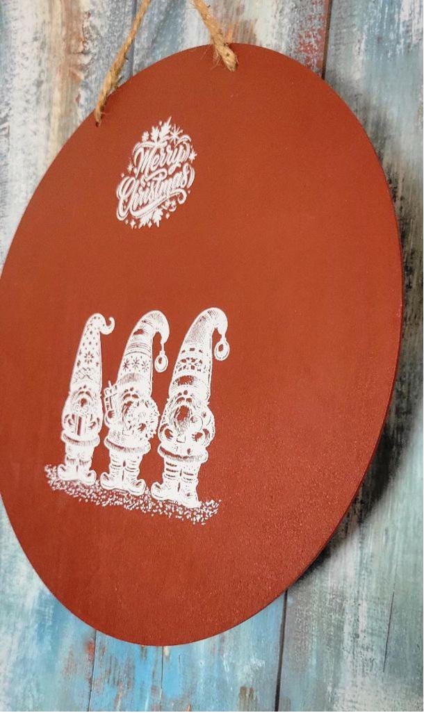 Hand painted Merry Christmas wall hanging art decor