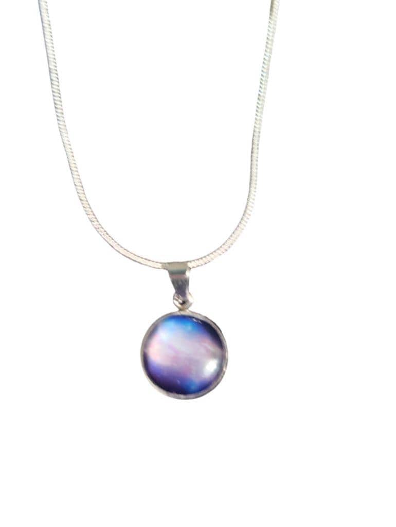 925 Sterling Silver nebula galaxy necklace