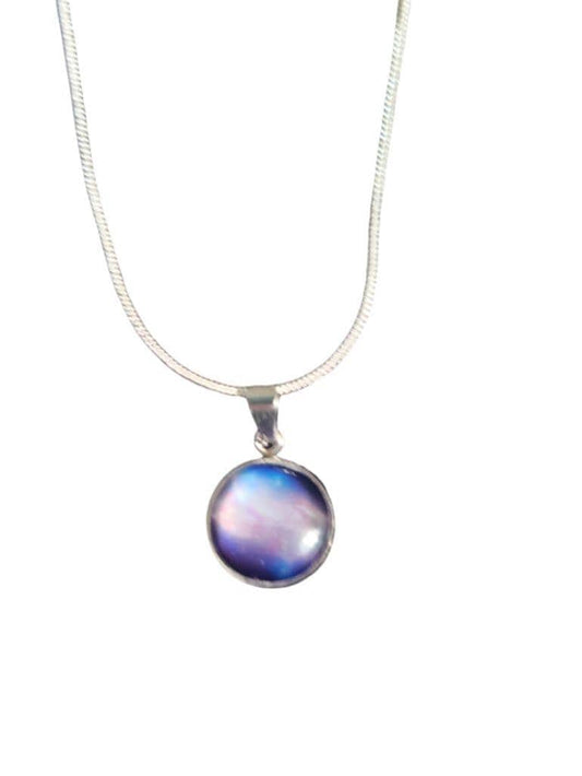 925 Sterling Silver nebula galaxy necklace