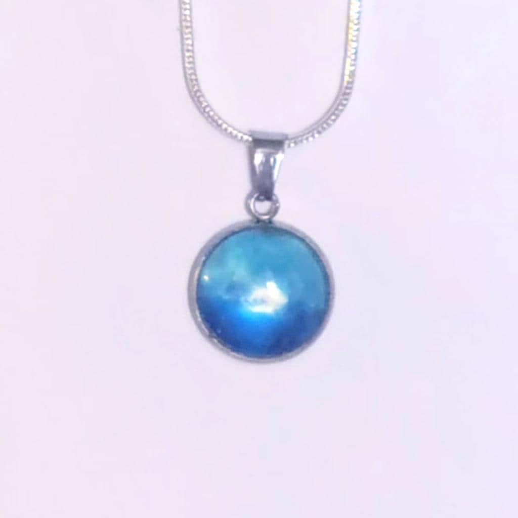 925 Sterling Silver nebula galaxy necklace